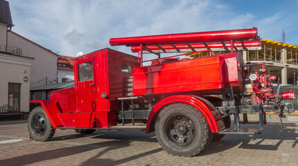 Minsk, Belarus. Retro fire truck ZIS-5
