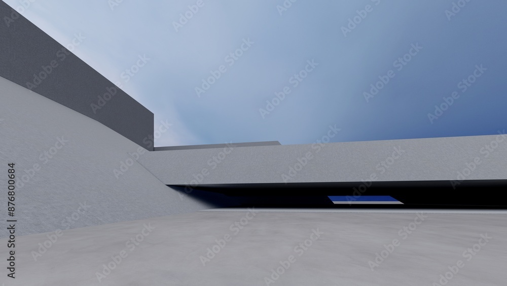 Aufkleber 3d rendering architecture background building geometric shape