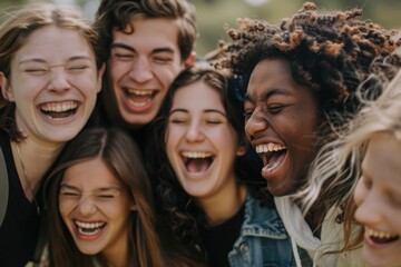 Fototapeta premium A joyful image of friends laughing together