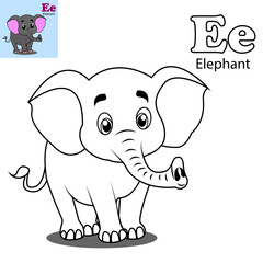 Coloring book letter for kids cartoon vector