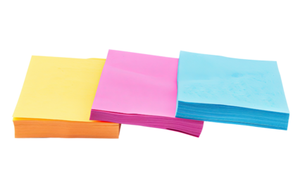 Colorful note paper isolated on a transparent background