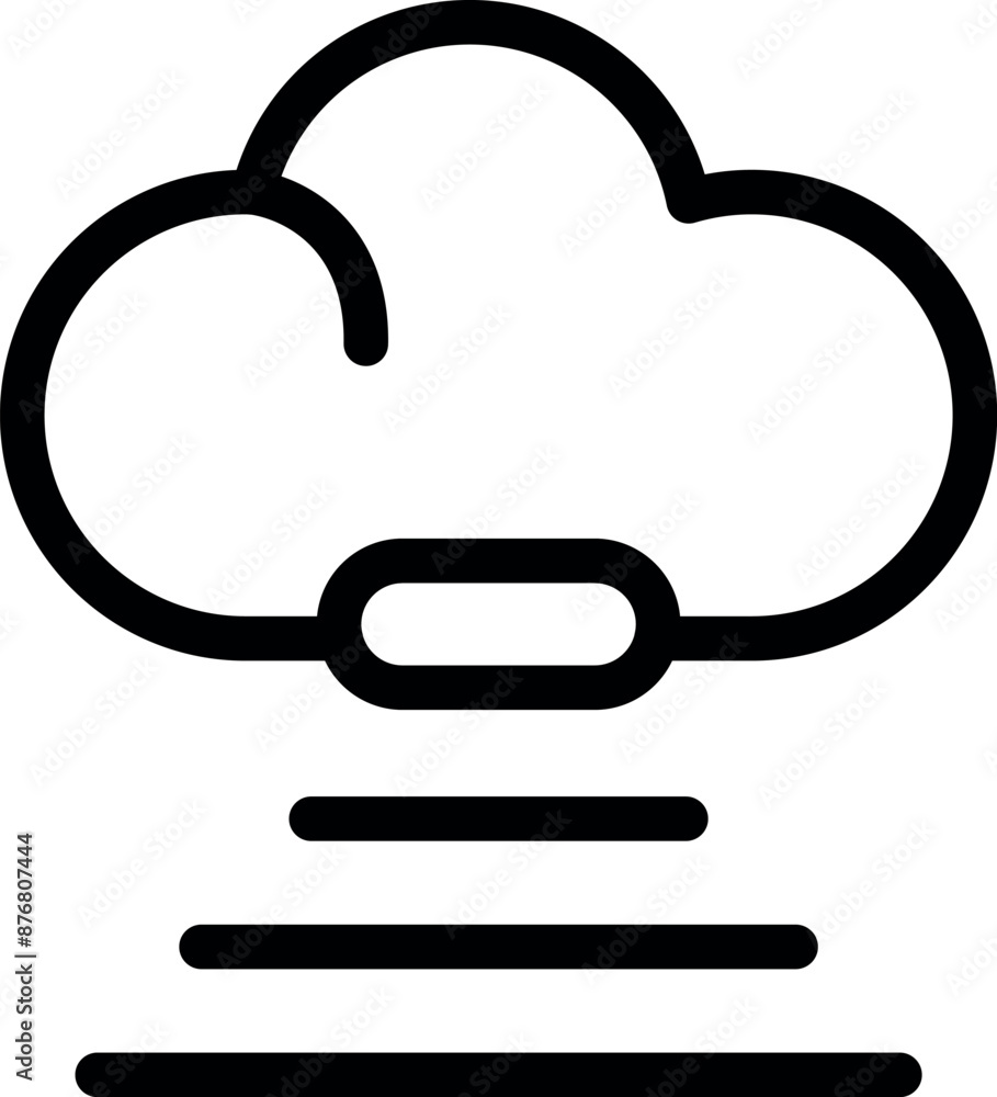 Poster cloud icon is downloading data, representing the concept of cloud computing