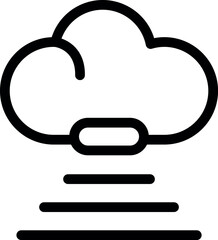Cloud icon is downloading data, representing the concept of cloud computing