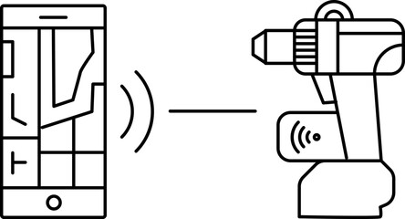Set of Internet of Things Icons set. Industry 4.0 concept Outline icon collection contain automation, iot, connection, cloud computing, system integration and big data - Vector illustration.