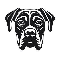 Close-up of boxer dog silhouette vector