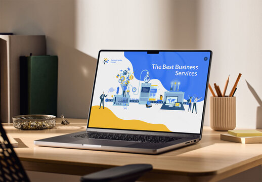 Mockup Of Customizable Laptop Screen