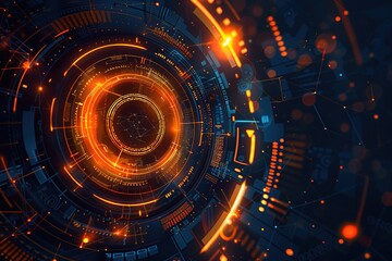 Obraz premium Futuristic Technology Background. Outer Space, Alien Technology And Spaceship Concept
