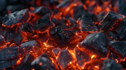 burning charcoal