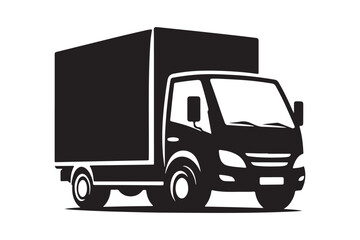 Simple Vector Graphic Delivery Truck Silhouette