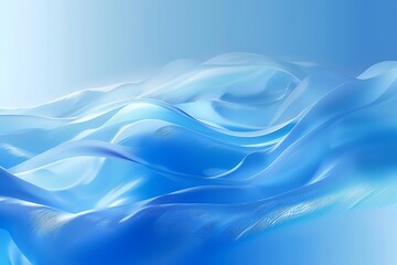 Fototapeta premium Blue abstract wave smooth gradient with Soft Light Lines background.