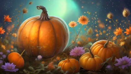 halloween pumpkin in the forest