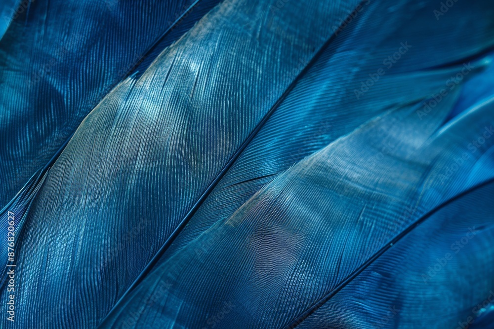 Aufkleber a detailed macro photograph of overlapping blue feathers. the image captures the delicate texture an