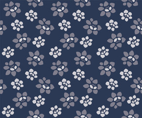 Japanese Flower Bud Vector Seamless Pattern