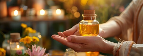 Soothing Hand Massage with Aromatic Oils for Relaxation and Wellness in Cozy Spa Setting