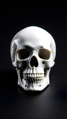 AI generated human skull head on black