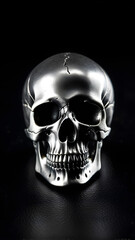 AI generated image of skull head on black