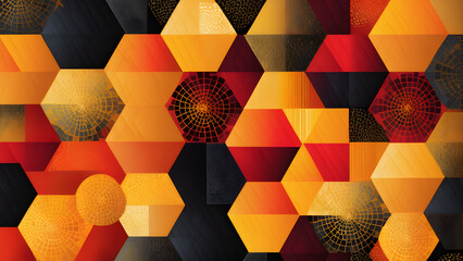 AI generated illustration of abstract colorful background with hexagons