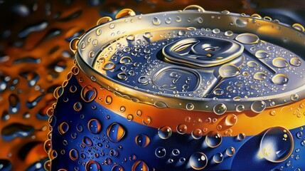 Close-up of Soda Can with Droplets