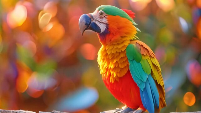 a parrot with beautiful feathers