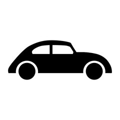 Simple Flat Car Icon Glyph Vector Illustration