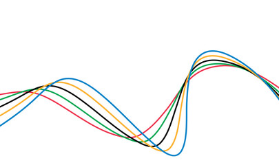 Olympic games straight lines, Olympic color ring, game line, modern, design vector illustration.