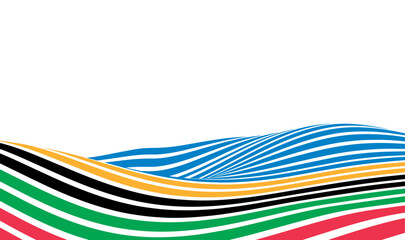 Abstract Digital Wave of Olympic Colors: Technology Background Vector