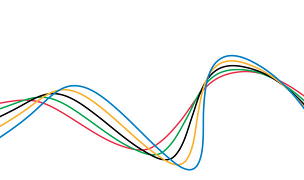 Olympic games straight lines, Olympic color ring, game line, modern, design vector illustration.