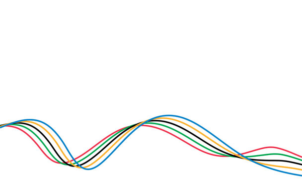 Olympic games wave lines, game line, modern, design vector illustration.