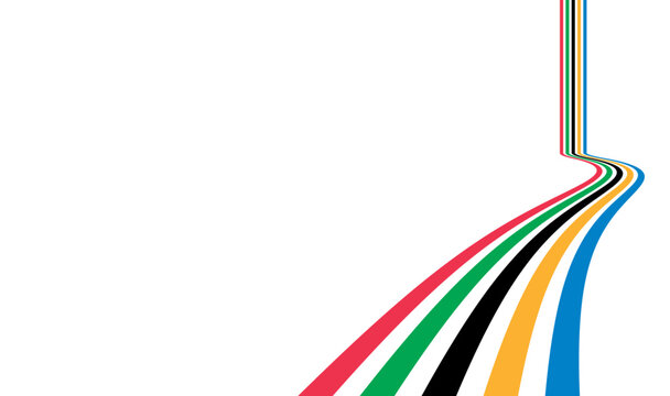 Colored olympic games rainbow wave isolated - vector