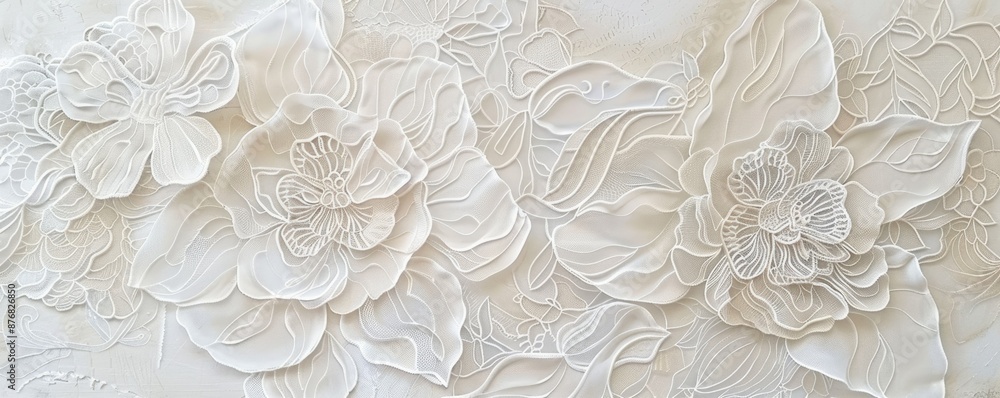 Poster creating a serene atmosphere, delicate patterns and soft colors combine to evoke elegance and calmne