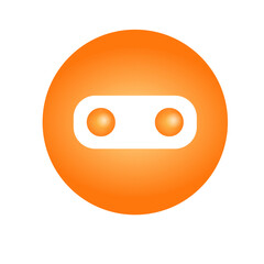 3D orange emoticon isolated on white. The face is simple. Communication, Internet, social networks, application button. Vector illustration.