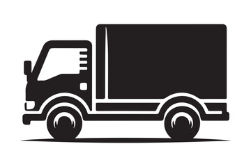 Minimalist Design Delivery Truck Silhouette Vector