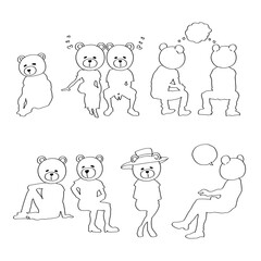 Bearhead people_sittingwholeset_silhouette_created by Nagyung