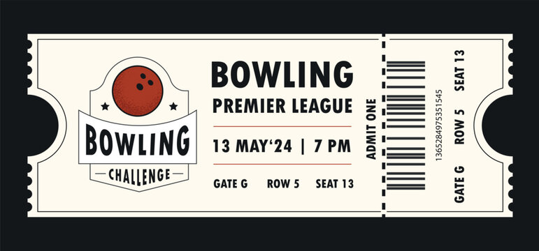Bowling Ticket Template