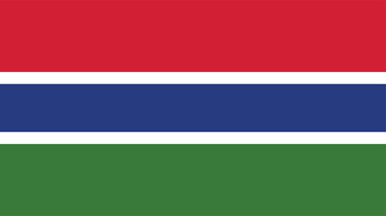 Official vector flag of Gambia. Illustration eps10.