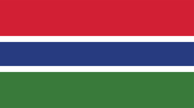 Official vector flag of Gambia. Illustration eps10.