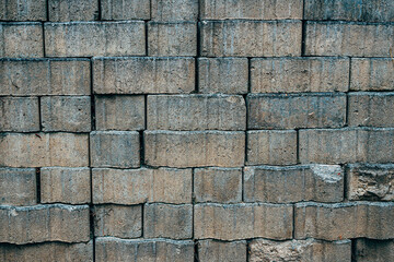 Concrete paving blocks stacked on construction site