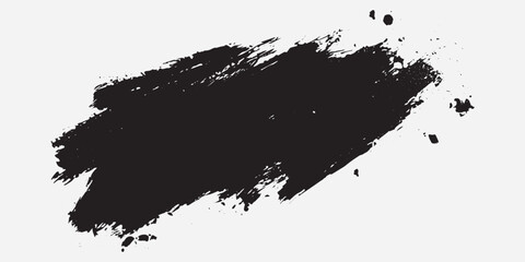 Black paint, ink brush, brush strokes, brushes, lines, frames, box, grungy. Grungy brushes collection. Brush stroke paint boxes on white background - stock vector. 
