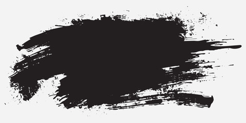 Black paint, ink brush, brush strokes, brushes, lines, frames, box, grungy. Grungy brushes collection. Brush stroke paint boxes on white background - stock vector. 