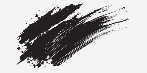 Black paint, ink brush, brush strokes, brushes, lines, frames, box, grungy. Grungy brushes collection. Brush stroke paint boxes on white background - stock vector. 