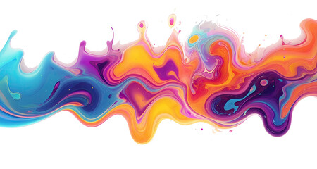 3D Fluid art image, abstract Flow background with chaotic waves and flowing vortex effects.