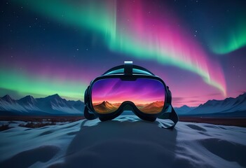 VR futuristic virtual reality and AR technologies 3d meta verse concept mockup without people