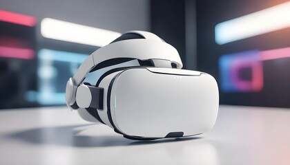 VR futuristic virtual reality and AR technologies 3d meta verse concept mockup without people