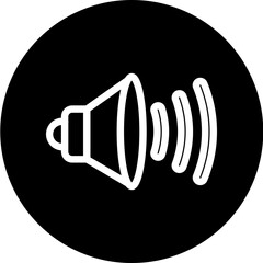speaker Vector Line White Circle Black