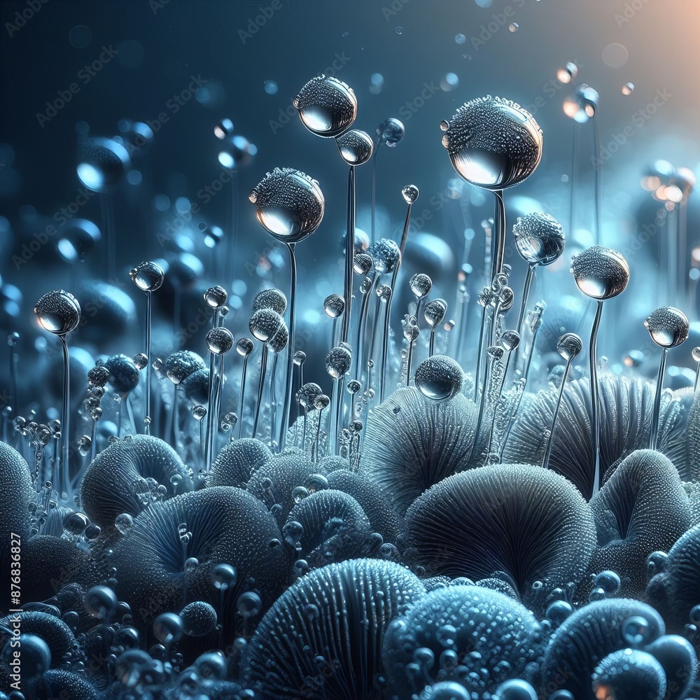 Poster background with solid color with bubbles or a space scene