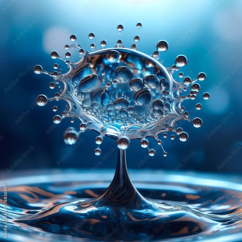 Poster background with solid color with bubbles or a space scene