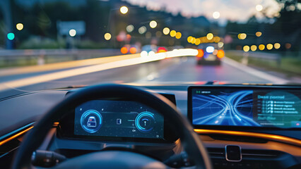 Step into the future with a stateoftheart electric car dashboard featuring cuttingedge displays and technology, embodying innovation and luxury