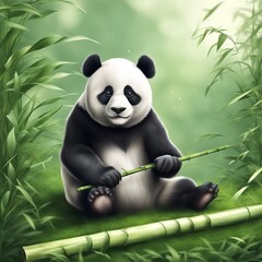 panda eating bamboo