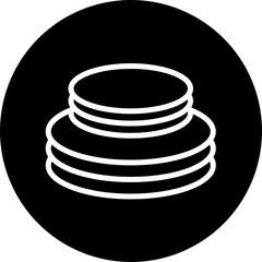 Sustainable tableware Vector Line White Circle Black