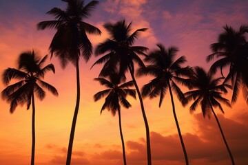 Fototapeta premium Sunset tree sky outdoors.